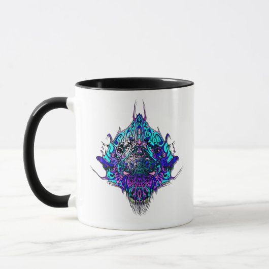 Mug Tête Alien - bleu et violet (Gauche)