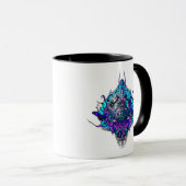Mug Tête Alien - bleu et violet (Devant droit)