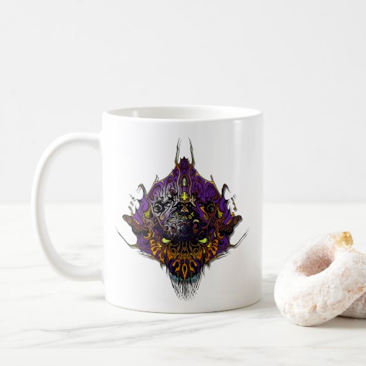Mug Tête Alien - violet (Avec donut)