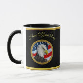 Mug Tête d'aigle et un design en feuille d'or de drape (Gauche)