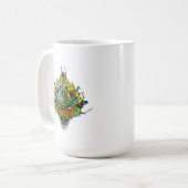 Mug Tête d'alien design tribal jaune (Devant gauche)
