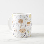 Mug Tête D'Animal Adorable Et Motif Floral (Devant gauche)