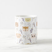 Mug Tête D'Animal Adorable Et Motif Floral (Centre)