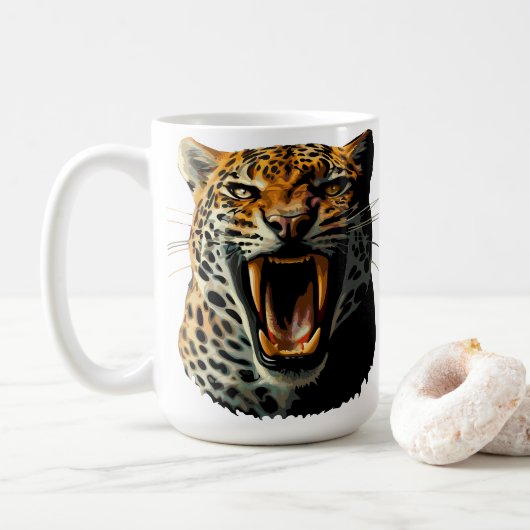 Mug Tête d'attaque du léopard (Avec donut)