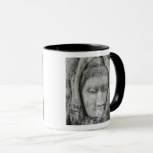 Mug Tête de Bouddha en grès entourée d'un arbre (Devant droit)