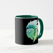 Mug Tête de buffle avec coiffure indienne (Devant droit)