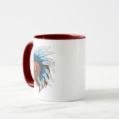 Mug Tête de buffle avec coiffure indienne (Devant gauche)