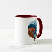 Mug Tête de buffle avec coiffure indienne (Devant droit)