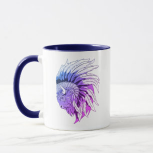Mug Tête de buffle avec coiffure indienne