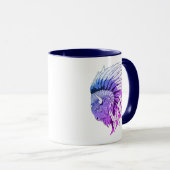 Mug Tête de buffle avec coiffure indienne (Devant droit)
