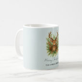 Mug Tête de cerf de la forêt rustique avec feuillage d (Devant gauche)
