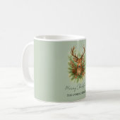 Mug Tête de cerf de la forêt rustique avec feuillage d (Devant gauche)