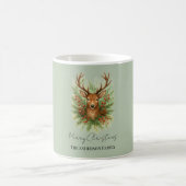 Mug Tête de cerf de la forêt rustique avec feuillage d (Centre)
