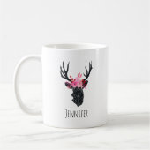 Mug Tête de cerf géométrique avec couronne florale (Gauche)