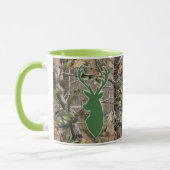 Mug Tête de cerfs communs de vert de camo de région (Gauche)