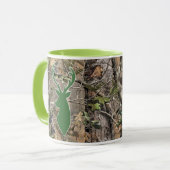 Mug Tête de cerfs communs de vert de camo de région (Devant gauche)
