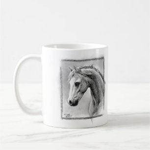 Mug Tête de cheval Dessin de charbon de bois Art équin