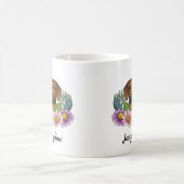 Mug Tête de chien Rhodesian Ridgeback Fleurs et nom (Centre)