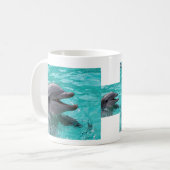 Mug Tête de dauphin dans l'eau bleu vert (Devant gauche)