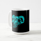 Mug Tête de diable crâne noir et vert (Devant gauche)