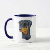Mug Tête de dobermann, bleu, Uncropped (Gauche)