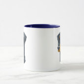 Mug Tête de dobermann, bleu, Uncropped (Centre)