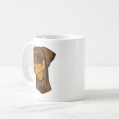 Mug Tête de dobermann, rouge, Uncropped (Devant gauche)