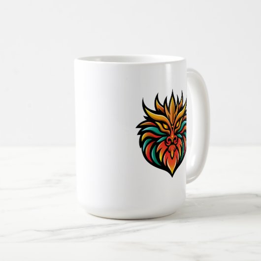 Mug Tête de dragon oriental - Design d'art intense (Devant droit)
