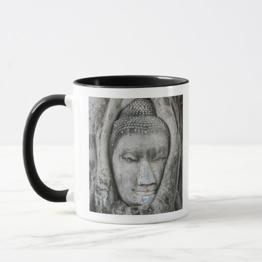 Mug Tête de grès de Bouddha cernée d'un arbre (Gauche)