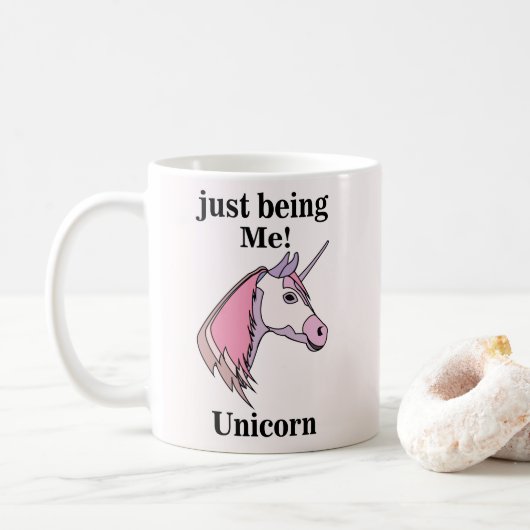 Mug Tête de licorne rose violet (Avec donut)