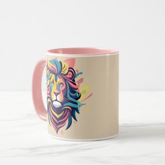 Mug Tête de lion Abstraite (Devant gauche)