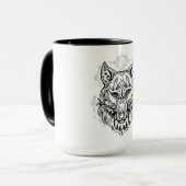 Mug Tête de loup aux décorations ethniques (Devant gauche)