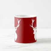 Mug Tête de mâle de cerfs communs de Noël rouge et (Centre)