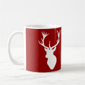 Mug Tête de mâle de cerfs communs de Noël rouge et (Gauche)