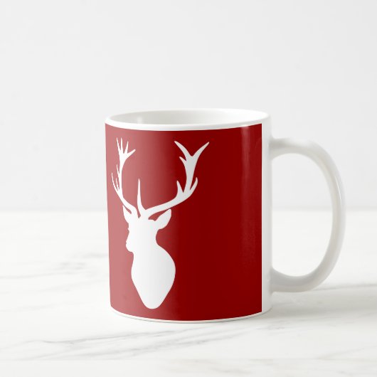 Mug Tête de mâle de cerfs communs de Noël rouge et (Droite)