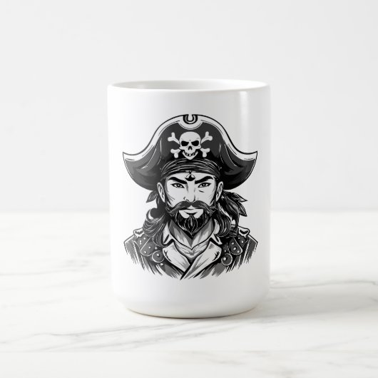 Mug Tête de pirate avec chapeau de marin et cache-œil (Centre)