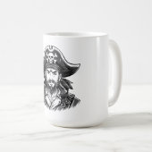 Mug Tête de pirate avec chapeau de marin et cache-œil (Devant droit)