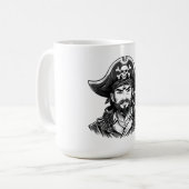 Mug Tête de pirate avec chapeau de marin et cache-œil (Devant gauche)