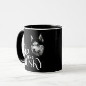 Mug Tête de portrait Husky Sibérien Avec Yeux Bleus (Devant gauche)