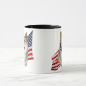 Mug Tête de Shiba Inu avec le drapeau américain (Centre)