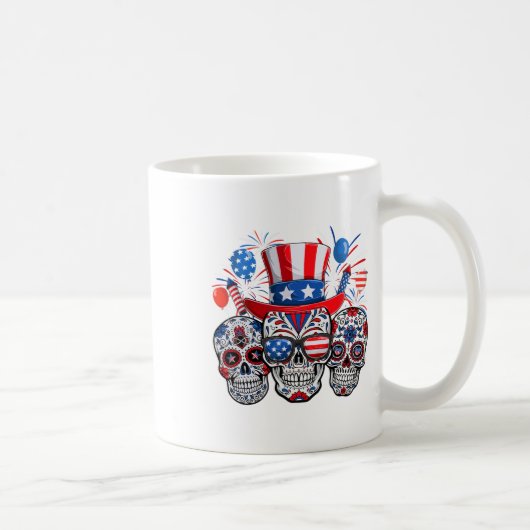 Mug Tête de sucre Sungles Firework Drapeau américain 4 (Droite)