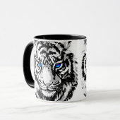 Mug Tête de tigre blanc de Sibérie - Café Tiger Blue E (Devant gauche)