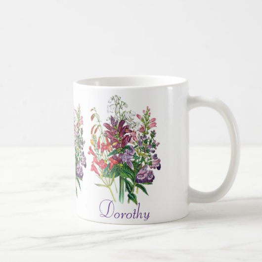 Mug Tête de torche personnalisée et Fleurs de langue d (Droite)