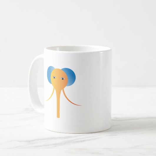 Mug Tête d'éléphant colorée (Devant gauche)