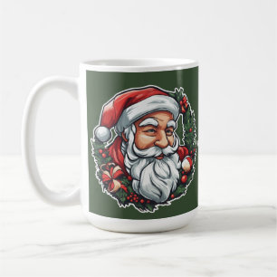 Mug Tête du Père Noël avec couronne -