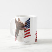 Mug Tête et drapeau rouges de border collie (Devant gauche)
