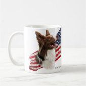 Mug Tête et drapeau rouges de border collie (Gauche)