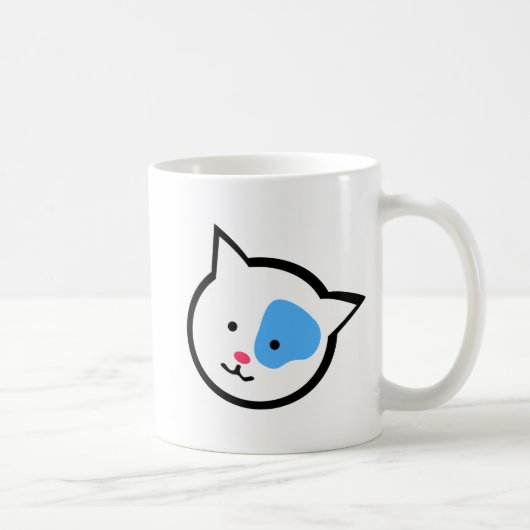 Mug Tête mignonne de chat (bleue) (Droite)