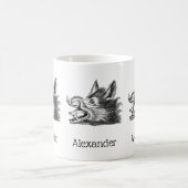 Mug Tête vintage de sanglier Dessin BW (Centre)