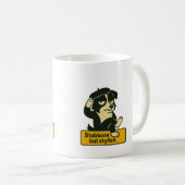 Mug "têtu mais élégant" - Drôle Collie frontalière (Devant droit)